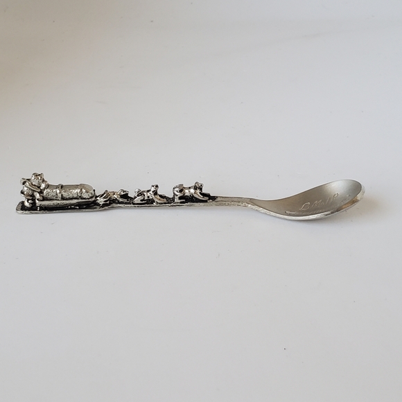 Vtg PCW 1985 Pewter Canada Yellowknife NWT Dog Sled Souvenir Collectors Spoon - Picture 14 of 17